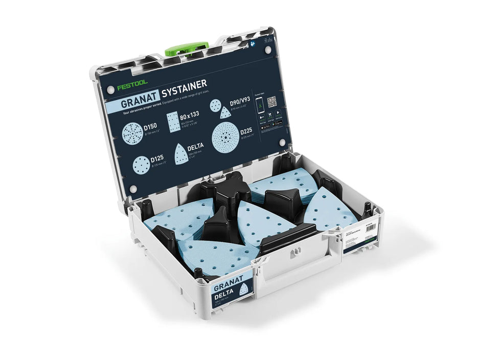Festool 578195 Delta GR SYS Systainer3 Granat Abrasive Set - Image 1