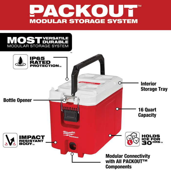 Milwaukee 48-22-8460 PackOut 16 Qt Compact Cooler - Image 2