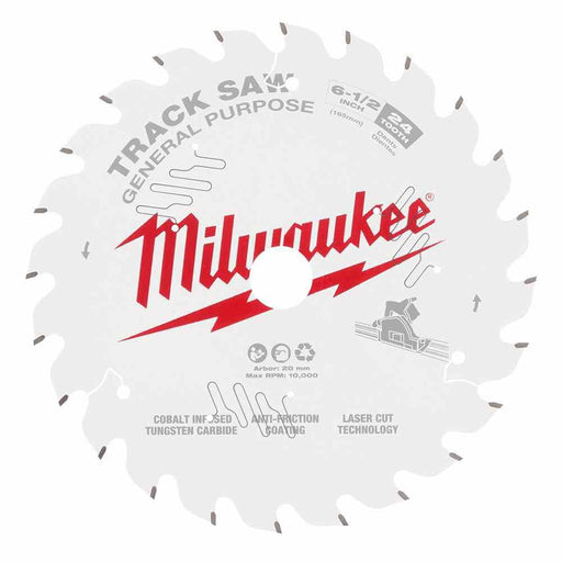 Milwaukee 48-40-0624 6-1/2" 24T General Purpose Track Saw Blade - Image 1