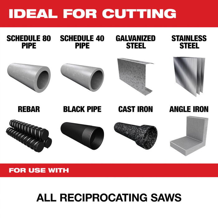 Milwaukee 48-00-5262 THE TORCH 9" x 8 TPI NITRUS Carbide Sawzall Blades - Image 3