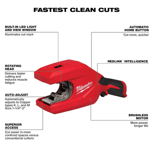 Milwaukee 2479-20 M12 Copper Tubing Cutter (Tool Only) - Image 2