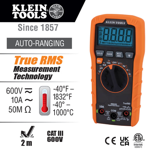 Klein MM420 600V Manual-Ranging Digital Multimeter - Image 2