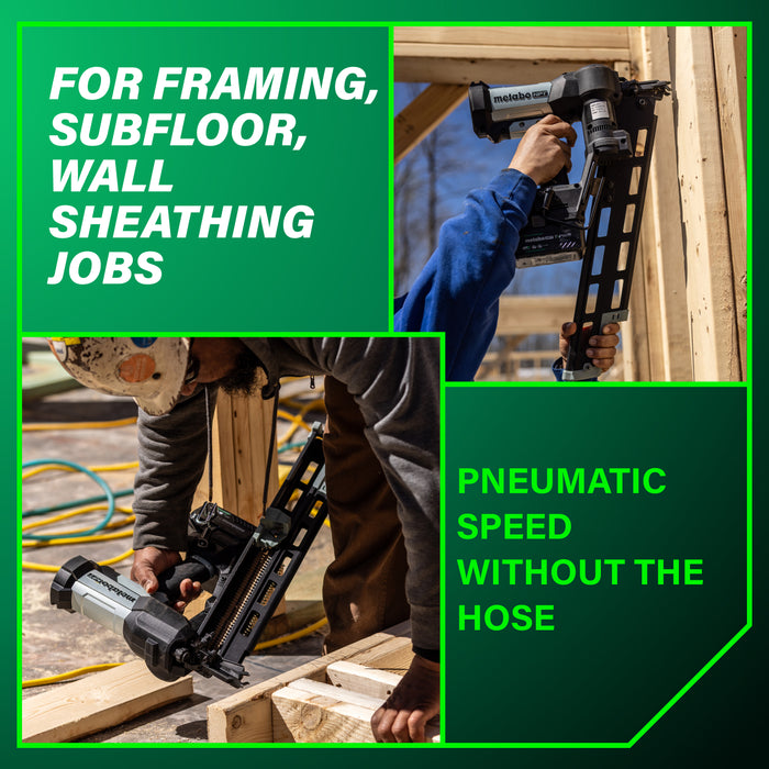 Metabo HPT NR1890DRBQRY 18V Cordless 21 Degree Plastic Strip Framing Nailer Kit - Image 3