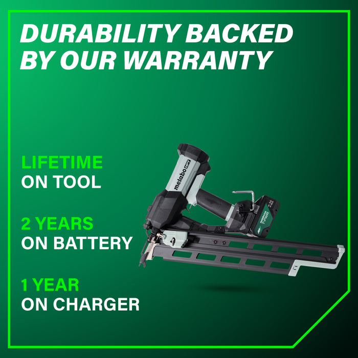 Metabo HPT NR1890DRBQRY 18V Cordless 21 Degree Plastic Strip Framing Nailer Kit - Image 10