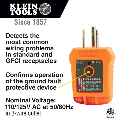 Klein RT210 GFCI Outlet Tester - Image 2