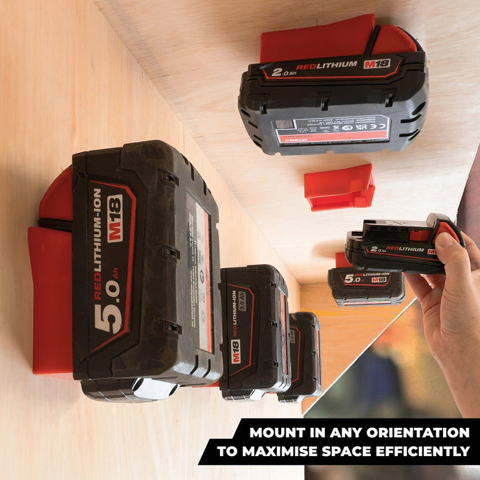 StealthMounts Milwaukee Red Battery Mount 6 Pack - Image 3