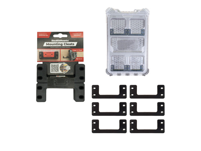 StealthMounts Cleat 'n' Feet Black Mounting Cleat 6 Pack - Image 1
