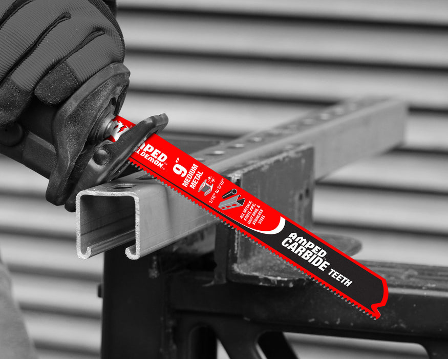 Diablo DS0910CFA 9" 10TPI AMPED Steel Demon Carbide Teeth Reciprocating Saw Blades - Image 3