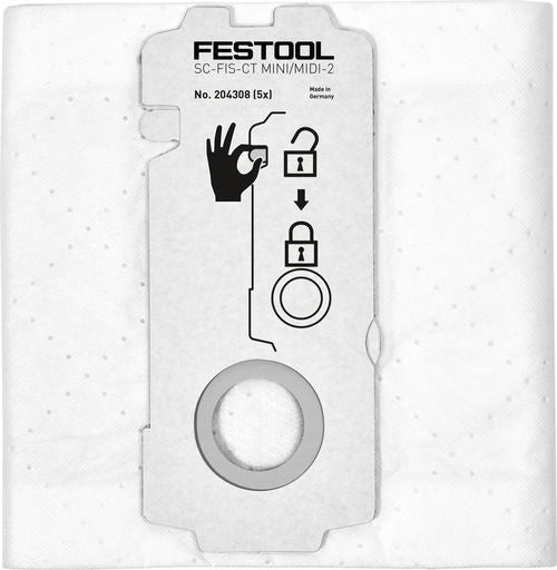Festool 204308 Self-Cleaning Filter Bag  5-Pack