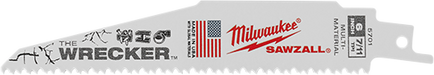 Milwaukee 6" x 7/11 TPI "THE WRECKER" Multi-Material Sawzall Blades - Image 1