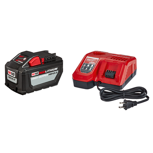 Milwaukee 48-59-1200 M18 Redlithium High Output Hd12.0 Battery Pack w/ Rapid Charger - Image 1