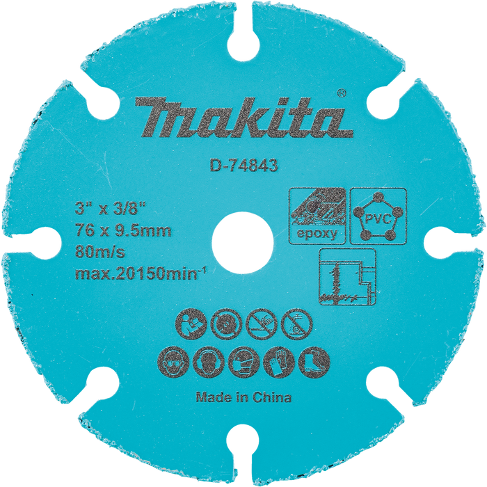 Makita D-74843 3" Carbide Grit Abrasive Multi-Material Cut-Off Wheel - Image 1