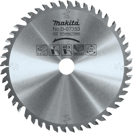 Makita B-07353 6-1/2" 48T Carbide-Tipped Plunge Saw Blade - Image 1