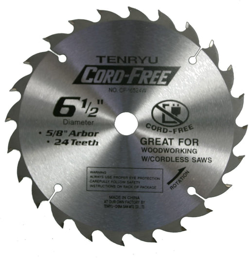 Tenryu CF-16524W 6-1/2" Cord-Free Series Wood -Cutting Saw Blade