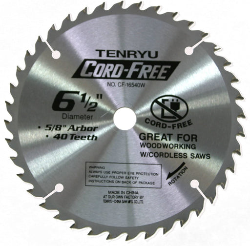 Tenryu CF-16540W 6-1/2" Cord-Free Series Wood -Cutting Saw Blade