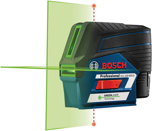 Bosch GCL100-80CG 12V Max Connected Green-Beam Cross-Line Laser with Plumb Points - Image 1