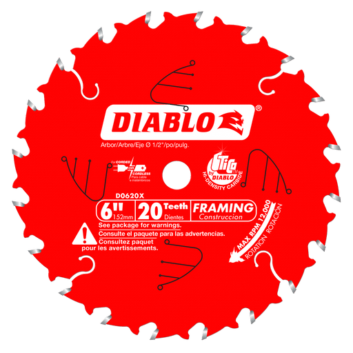 Diablo D0620X 6" x 20 Tooth Framing Saw Blade - Image 1