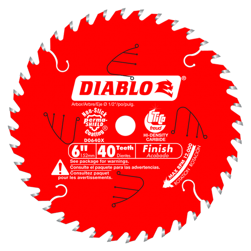 Diablo D0640X 6" x 40 Tooth Finish Saw Blade - Image 1