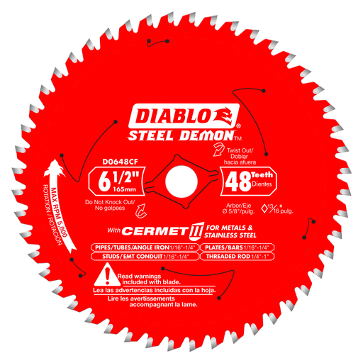 Diablo D0648CF 6-1/2" x 48 Tooth Cermet II Saw Blade - Image 1
