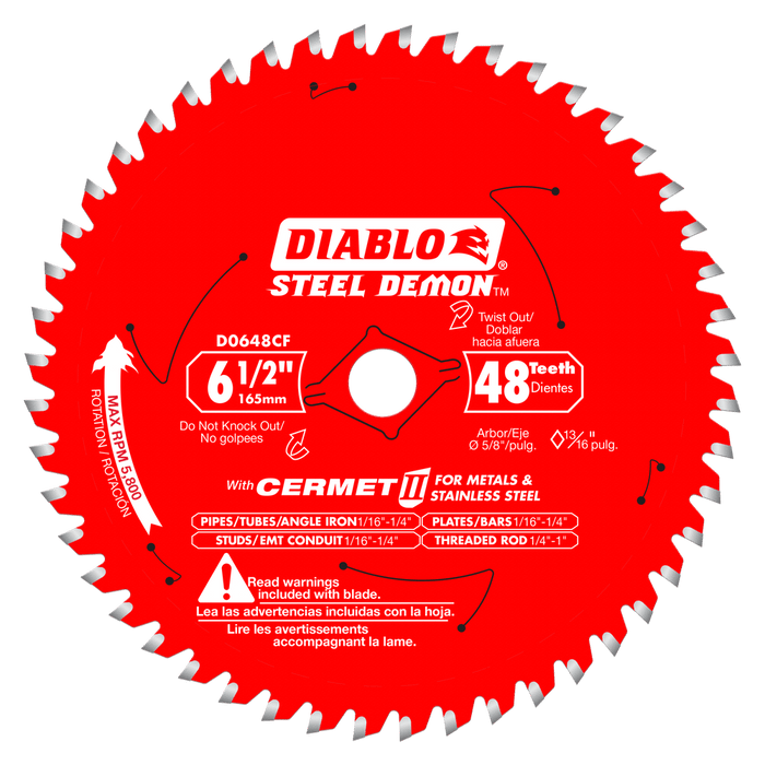 Diablo D0648CF 6-1/2" x 48 Tooth Cermet II Saw Blade - Image 1