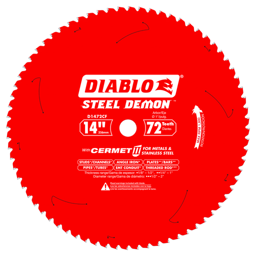 Diablo D1472CF 14" x 72 Tooth Cermet II Saw Blade - Image 1