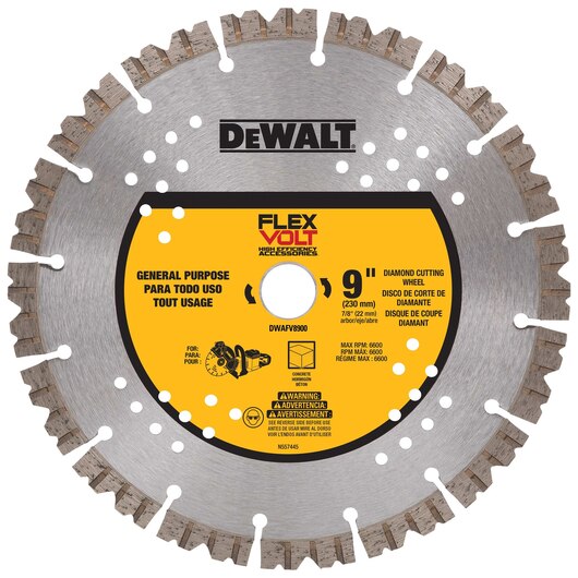 DeWalt DWAFV8900 9" FLEXVOLT Diamond Concrete Cutting Wheel - Image 1