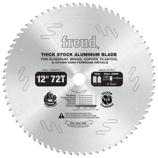 Freud LU89M012 12" Thick Stock Nonferrous Metal Saw Blade