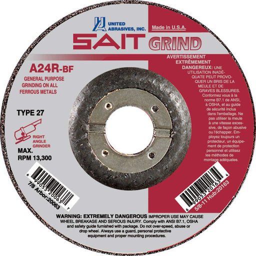 United Abrasives - Sait 20063 4-1/2" x 1/4" General Purpose Grinding Wheel