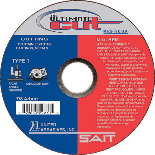 United Abrasives - Sait 22230  4-1/2" x 0.045" Ultimate Cut Cutting Wheel