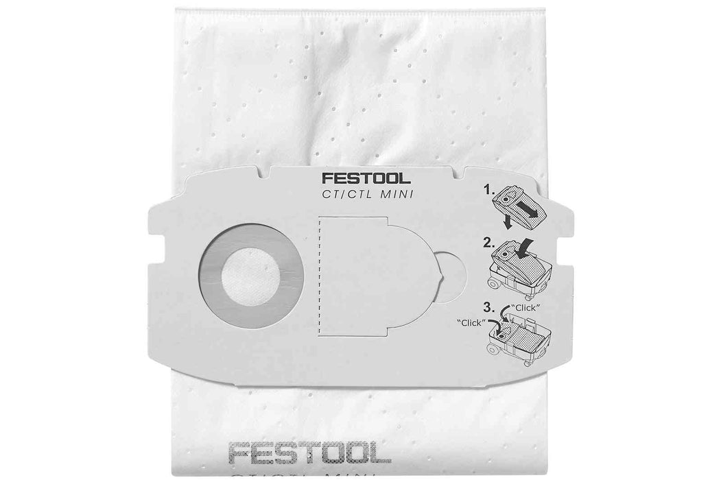 Festool 498410 Self-Clean Filter Bag 5-Pack - Image 1