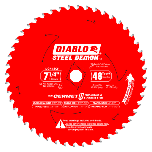 Diablo D0748CFX 7-1/4" Steel Demon Cermet II Saw Blade - Image 1