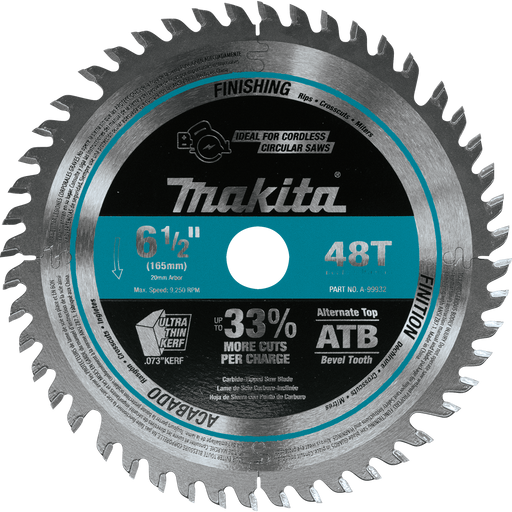 Makita A-99932 6-1/2" 48T Carbide-Tipped Cordless Plunge Saw Blade - Image 1