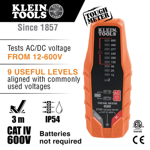 Klein ET60 Electronic AC/DC Voltage Tester - Image 2