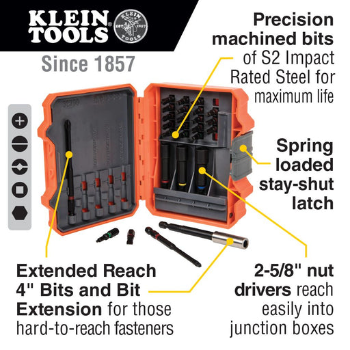 Klein 32799 26 Piece Pro Impact Power Bit Set - Image 2