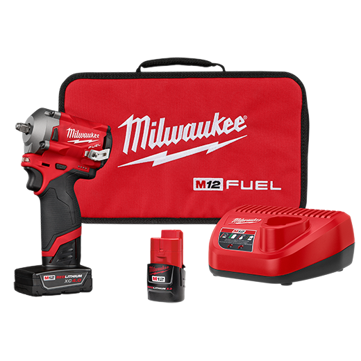 Milwaukee 2554-22 M12 Fuel 3/8" Stubby Impact Wrench Kit - Image 1