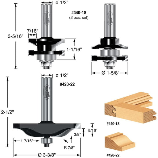 Timberline TRS-260 3 Piece Ogee Raised Panel Door Making Set - Image 2