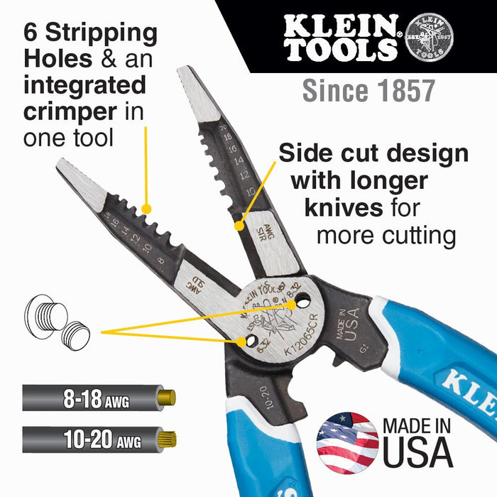Klein K12065CR Klein-Kurve Heavy-Duty Wire Stripper / Cutter / Crimper Multi Tool - Image 4