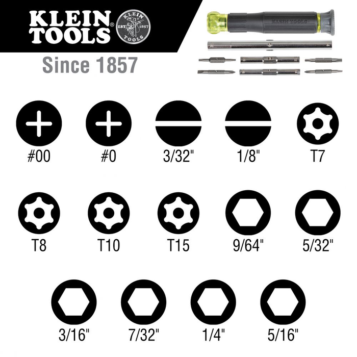 Klein 32314 14-in-1 Precision Screwdriver/ Nut Driver - Image 3