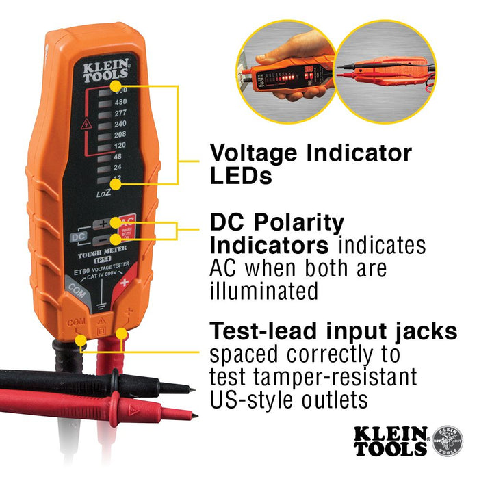 Klein ET60 Electronic AC/DC Voltage Tester - Image 3