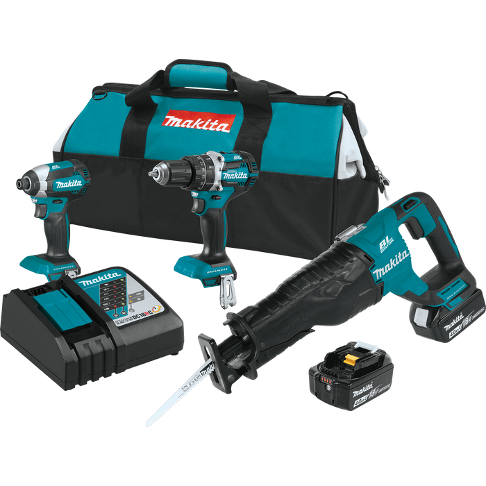 Makita XT328M 18 Volt LXT 3 Tool Brushless Cordless Combo Kit Coastal Tool
