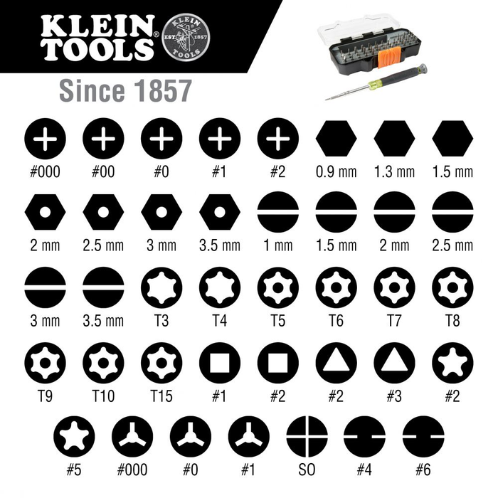 Klein 32717 All-in-1 Multi-Bit Precision Screwdriver Set — Coastal Klein 32717 All-in-1 Multi-Bit Precision Screwdriver Set — Coastal