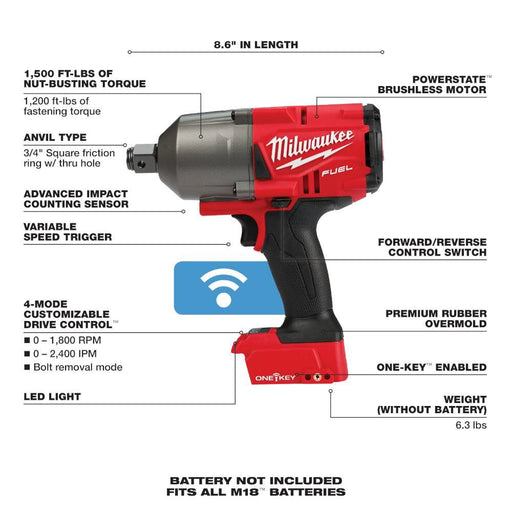 Milwaukee 2864-20 M18 Fuel Impact Wrench (Tool Only) - Image 2