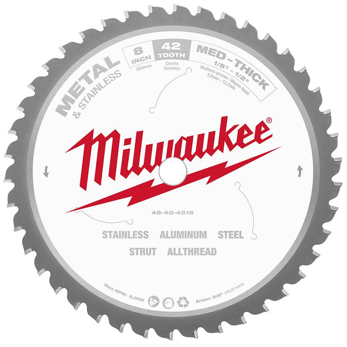 Milwaukee 48-40-4515 8" Metal Cutting Circular Saw Blade - Image 1